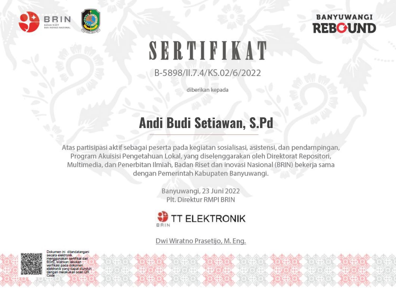 6. Sertifikat BRIN