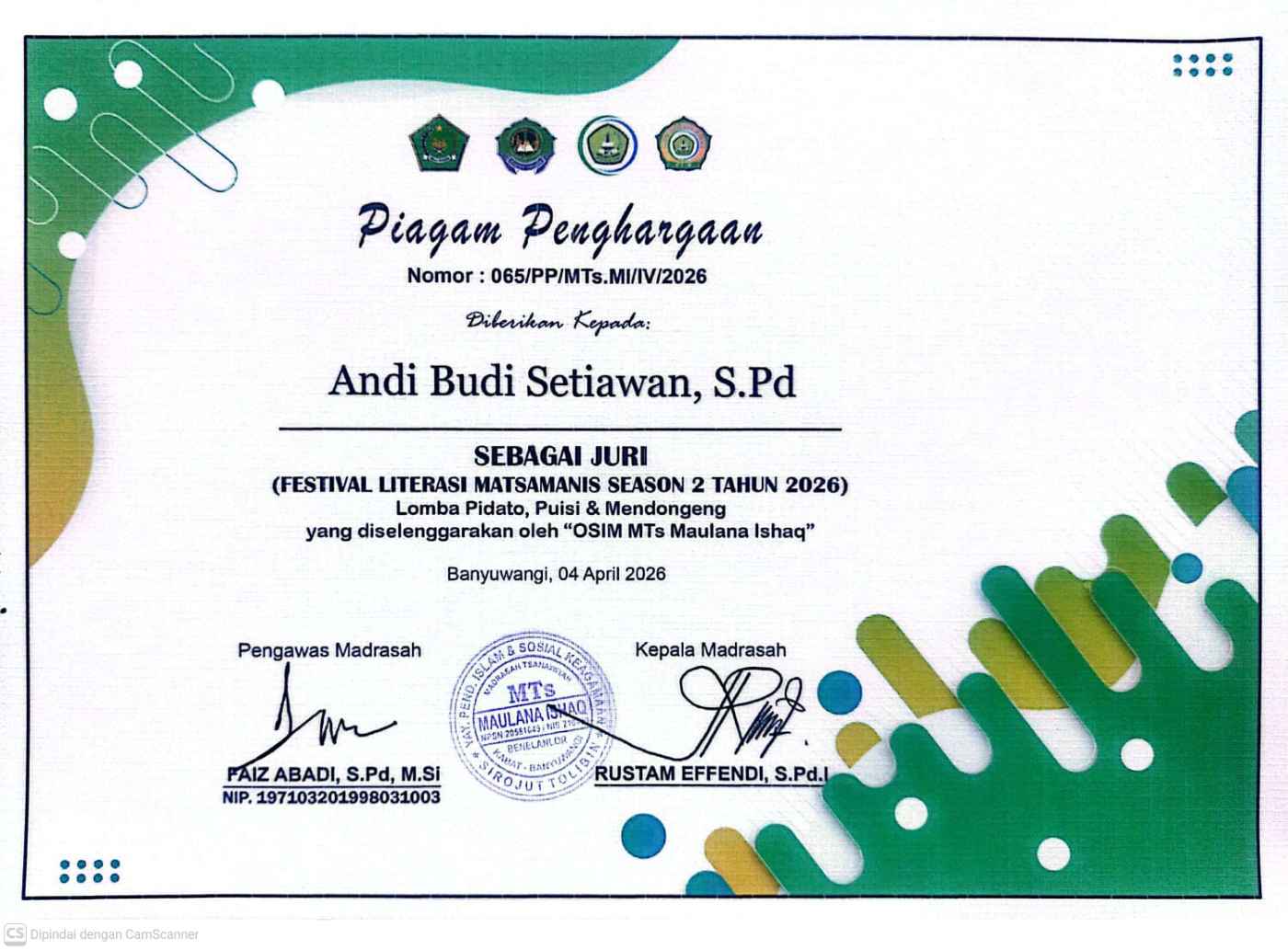 Sertifikat Juri_Pidato_Baca Puisi_Story Telling